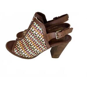 House of Harlow Teagan multi color woven leather sandals 39 US 8/8.5